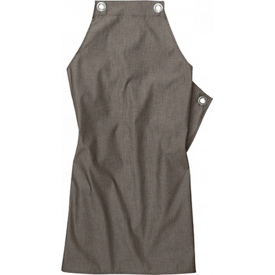 CG Workwear Elegantní lehká žíhaná zástěra s laclem a kovovými očky Brown Melange CGW141M