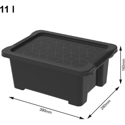 Rotho Úložný box s víkem EVO EASY 11 L plast černý