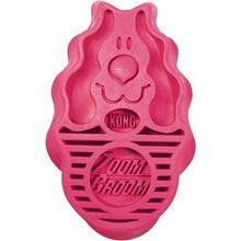 KONG Gumový kartáč ZoomGroom růžový 11,5 x 7 x 2,5 cm