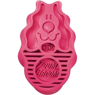 KONG Gumový kartáč ZoomGroom růžový 11,5 x 7 x 2,5 cm – Zboží Dáma