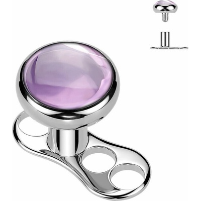MARRE Kompletní microdermal piercing TITAN, ametyst MD046