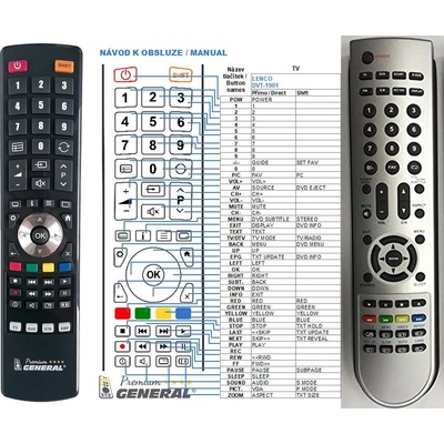 GENERAL LENCO DVT-1901 - съвместимо дистанционно управление на марката General (DVT-1901)