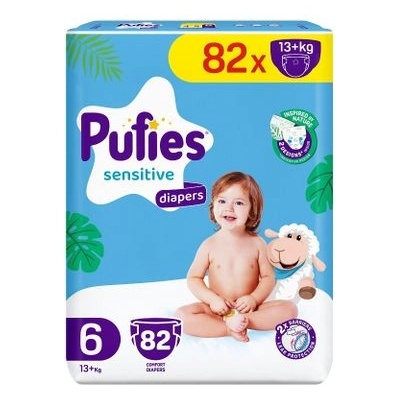 pufies Sensitive пелени 6 - 82 броя