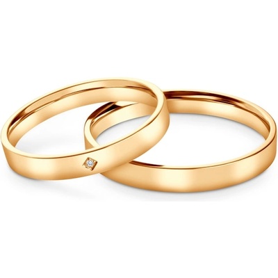 SAVICKI Сватбени халки: жълто злато, плоски, 3 мм