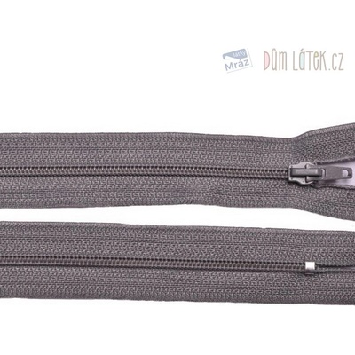 Zips špirálový 3mm nedeliteľný 70cm šedá