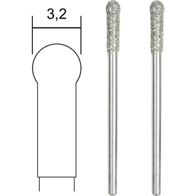 Proxxon 28234 - Tělísko brusné 3,2mm, koule, Diamantové, stopka pr. 2,35mm (2ks)