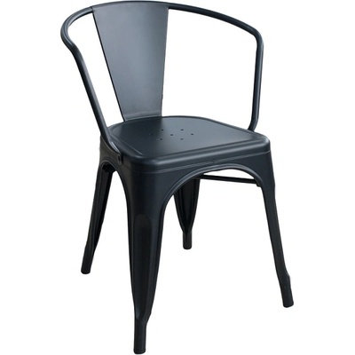 Mira-N Метален стол antique с подлакътник ЧЕРЕН МАТ (0195411)