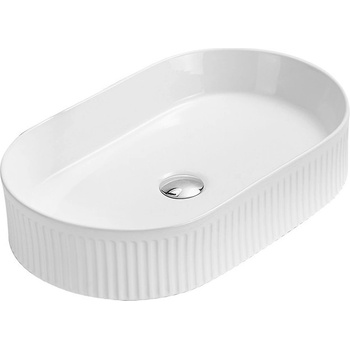 Mexen Grovo умикалка върху плота рифелована 49 x 31 см, бяла - 22304900 (22304900)