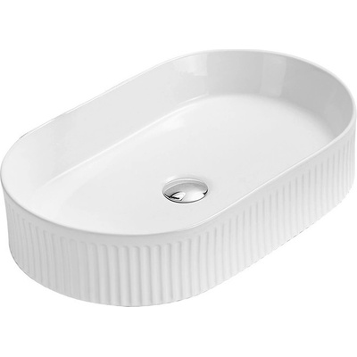 Mexen Grovo умикалка върху плота рифелована 49 x 31 см, бяла - 22304900 (22304900)