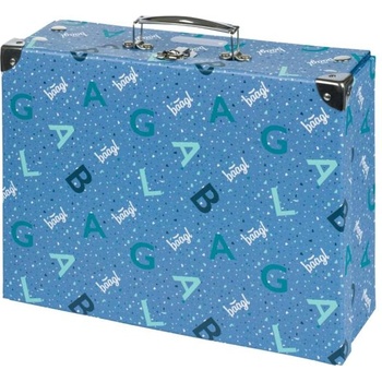 BAAGL Сгъваемо училищно куфарче Лого - синьо с обков