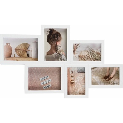 Fotorámečky na více fotografií BB091122697, 60 × 36,5 × 3 cm, multi, bílý – Hledejceny.cz