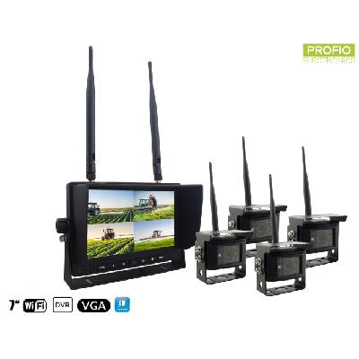 Bezdrátové couvací kamery s monitorem - 4x kamera + 7