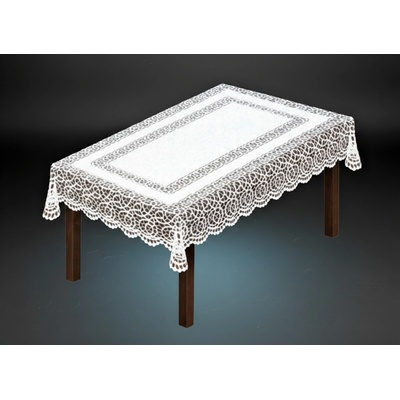 MyBestHome Žakárový ubrus Musk bílá 180x130 cm