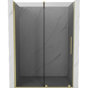 Mexen Velar плъзгащи се душ врати 140 cm, графит, злато четкано - 871-140-000-41-55 (871-140-000-41-55)