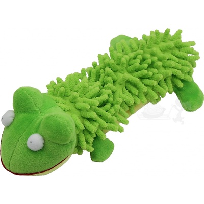 Uniq Pets střapatá šustící žába s pískátkem 24,5 x 12 cm