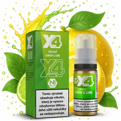 X4 Bar Salt Lemon & Lime 10 ml 10 mg