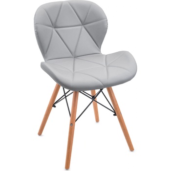 Bestent Трапезен стол от кожа Светло сив (bml-046)