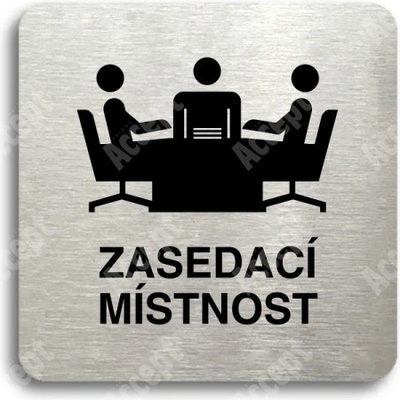 ACCEPT Piktogram zasedací místnost - stříbrná tabulka - černý tisk bez rámečku