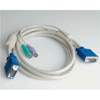 Roline Cable KVM, 15pin SPHD M - HD15M/2xPS2 M, 1.8m (14.99.3398)