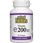 Natural Factors Vitamin E/ Витамин Е (d-алфа токоферол) 200 IU х 90 софтгел капсули Natural Factors (1410 NF)