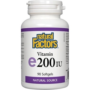 Natural Factors Vitamin E/ Витамин Е (d-алфа токоферол) 200 IU х 90 софтгел капсули Natural Factors (1410 NF)