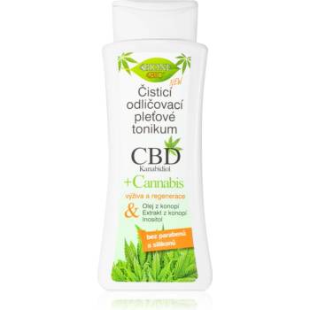 Bione Cosmetics Cannabis CBD тоник за почистване на лице и грим с конопено масло 255ml