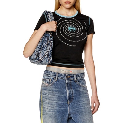Diesel tričko T UNCUTIE LONG L3 T SHIRT čierna