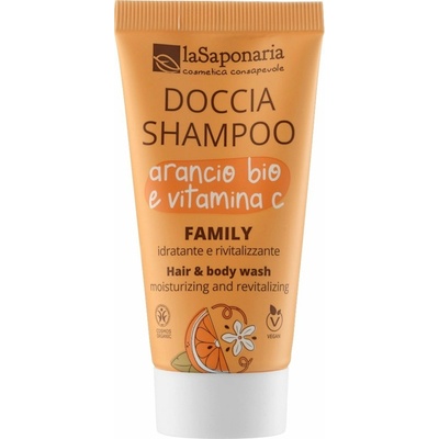 La Saponaria Rodinný 2v1 šampón a sprchový gél s pomarančom a vitamínom C 30 ml