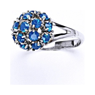 Čištín Stříbrný s krystalem swarovski blue opal T 1337