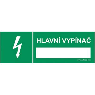 Walteco Hlavní vypínač 150x50mm, samolepka Množství: 1 ks , 20006