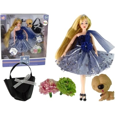 LeanToys Кукла Lean Toys - Emily, с черна чанта и кученце, 30 cm (13900)