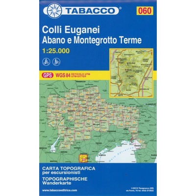 Tabacco topographische Wanderkarte Colli Euganei Abano e Montegrotto Terme