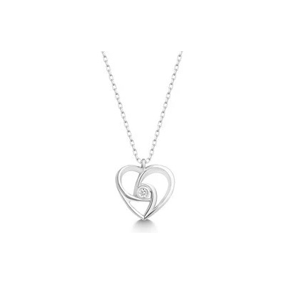 Nubis® Stříbrný diamantový srdíčko NBS-007