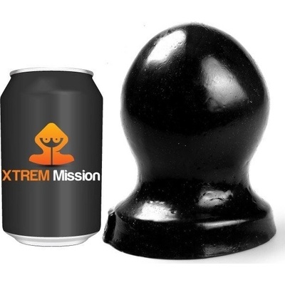 Xtrem Mission Snowball, čierny vinylový análny kolík 15 x 12 cm