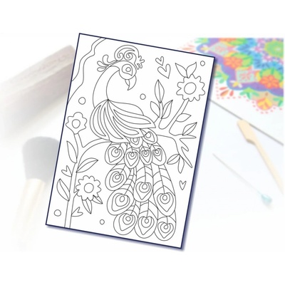 Radost v písku Šablona na pískování páv na stromě A5 148 x 210 mm – Zboží Dáma