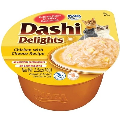Inaba Foods Dashi Delights котешка Кура със сирене 70 г купа