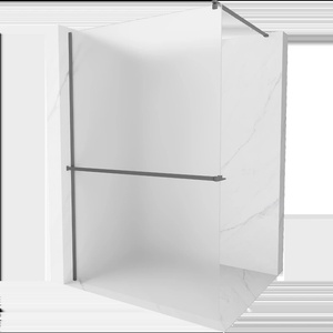 Mexen Kioto+ душ параван с рафт Walk-in 110 x 200 cm, матирано стъкло, gun metal - 800-110-121-95-30 (800-110-121-95-30)