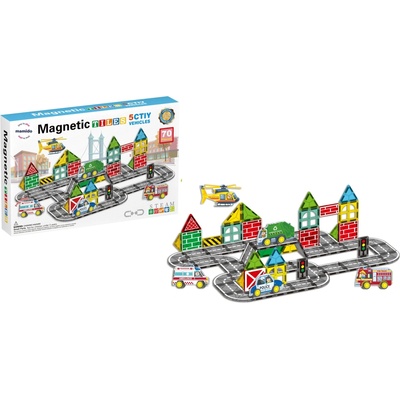Mamido Magnetická stavebnica mesto 70 ks City Road