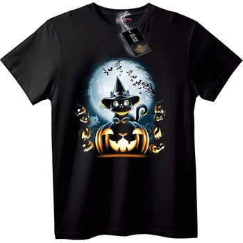 NOONEBRAND Тениска Halloween Котка Вещица - XL, White