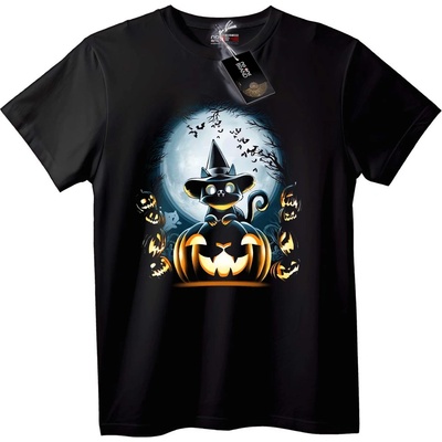NOONEBRAND Тениска Halloween Котка Вещица - XL, White