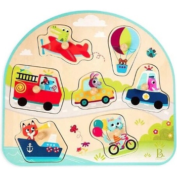 Image 1 of Battat Дървен пъзел Battat - Превозни средства, 7 части (BTBX1854GZ)