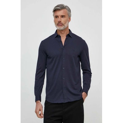 Armani Exchange pánska bavlnená košeľa regular s klasickým golierom 3DZCHQ.ZJ8EZ tmavomodrá