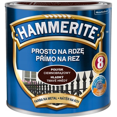 Hammerite přímo na rez, 0,70L, hladký tmavě hnědý