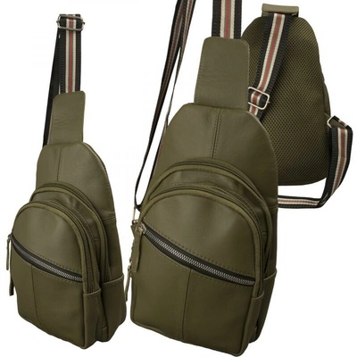 Bodybag Batoh Kožená taška cez rameno Crossover City Backpack 40x20cm oliva
