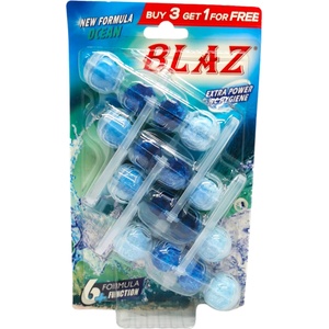  Blaz ароматизатор за тоалетна чиния, Синя вода, 4 броя, Океан