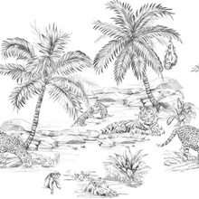 Origin 357223 Vliesová fototapeta zvieratá palmy safari Precious rozmery 250x279cm