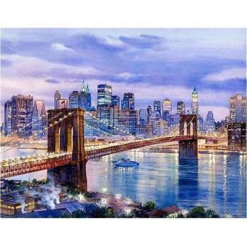 Norimpex - Puzzle Diamant painting: New York: Brooklyn Bridge 30x40cm - 1 - 39 piese