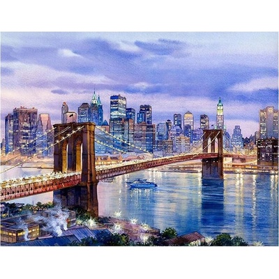 Norimpex - Puzzle Diamant painting: New York: Brooklyn Bridge 30x40cm - 1 - 39 piese