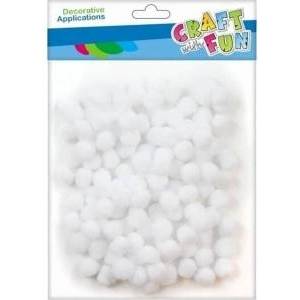 Craft with fun Decorative pompons white 1cm 120pcs