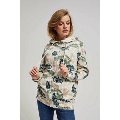Moodo Hoodie with print šedá kaki zelená krémová svetlozelená viacfarená viacfarená